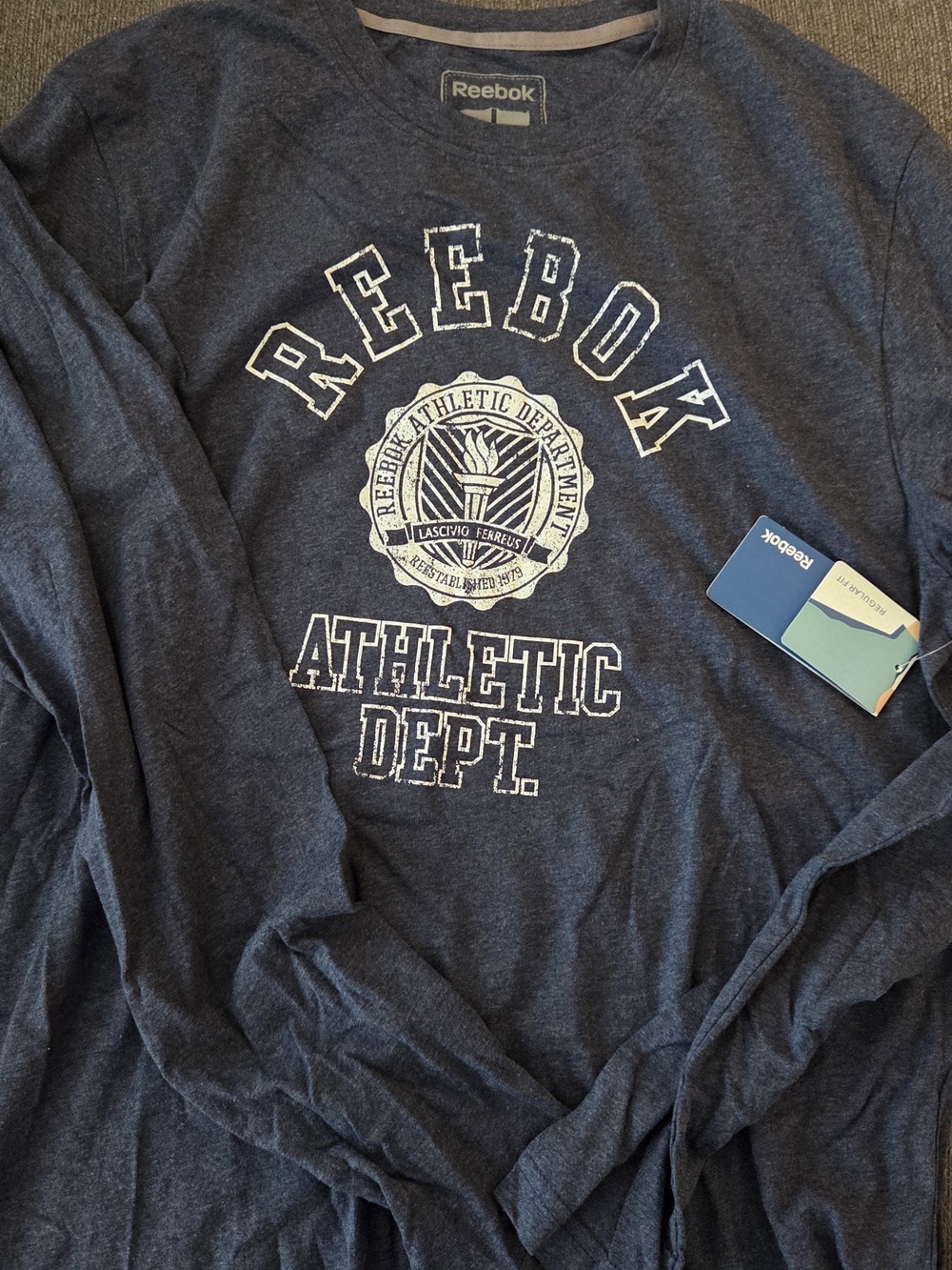 Reebok Men’s Navy Blue Athletic Dept. Long Sleeve Tee